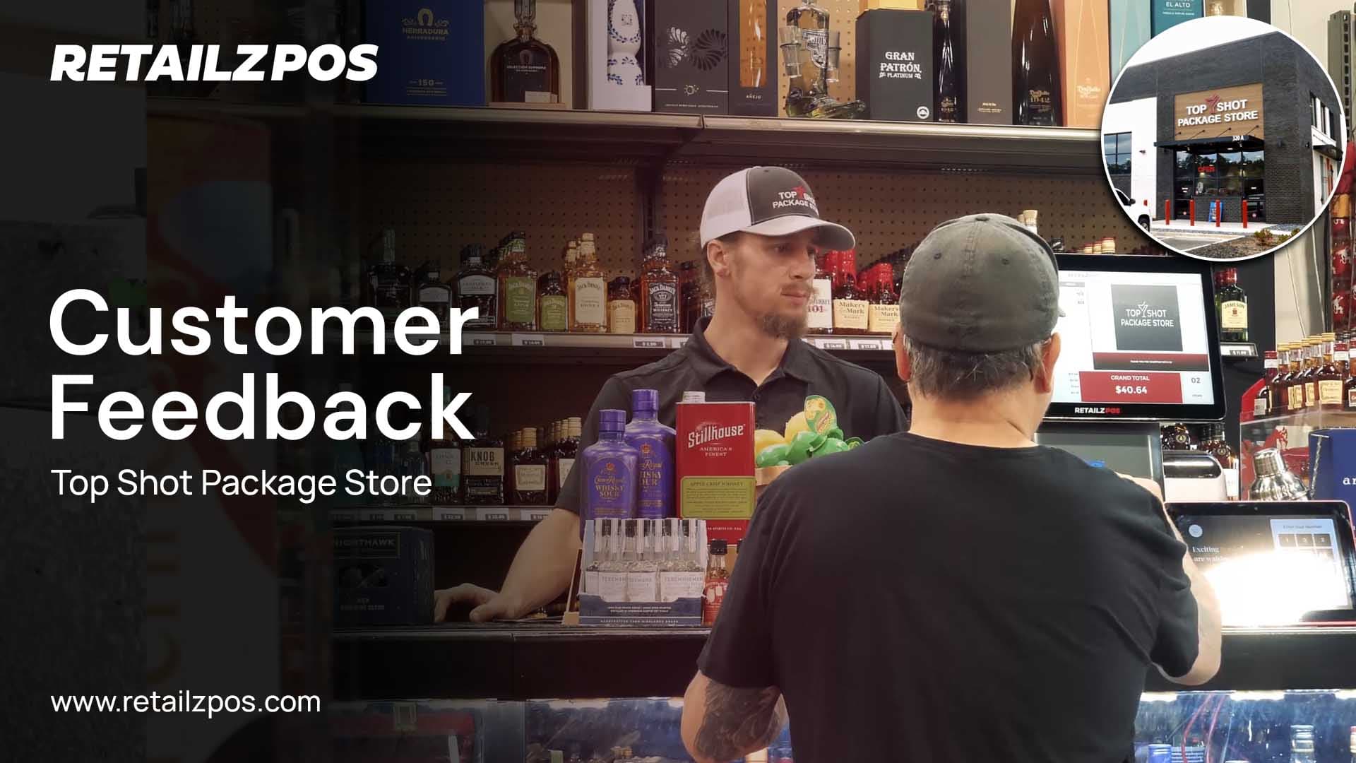 Top Shot Package Store checkout with RetailzPOS